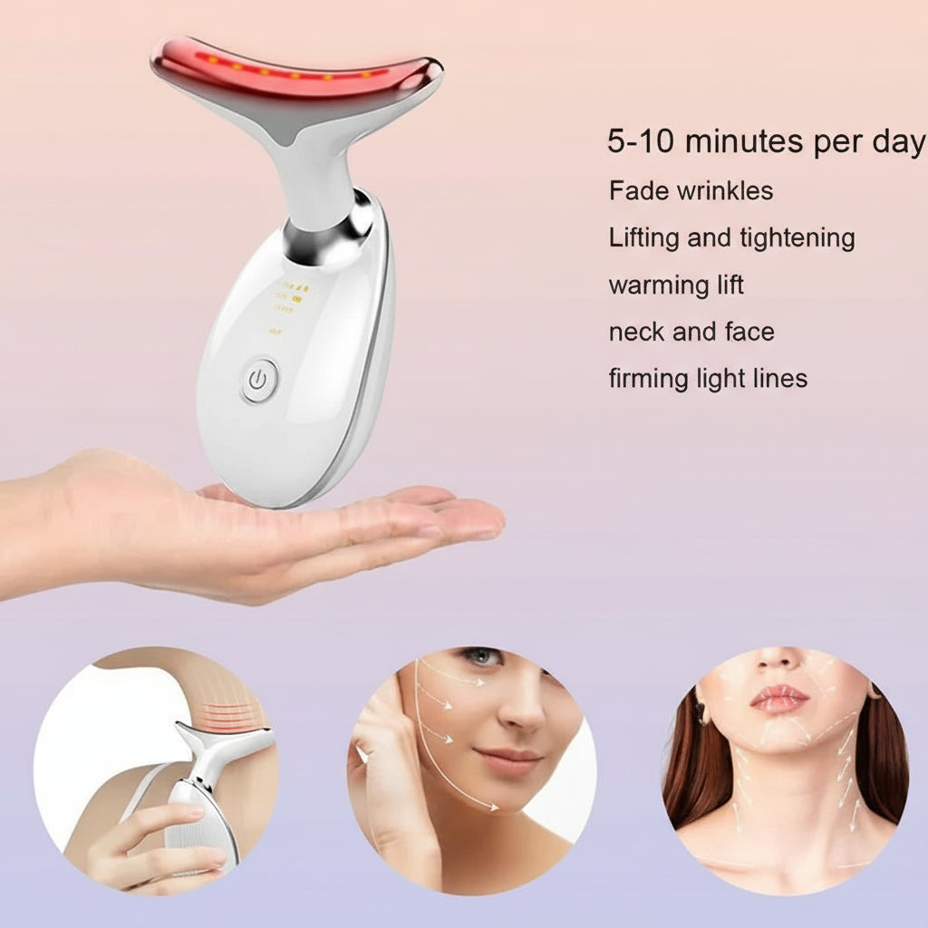 7 Colors anti Wrinkle Facial Massager Neck Face Beauty Device Skin Tighten Facial Lift Device Reduce Double Chin Skin Care Tool