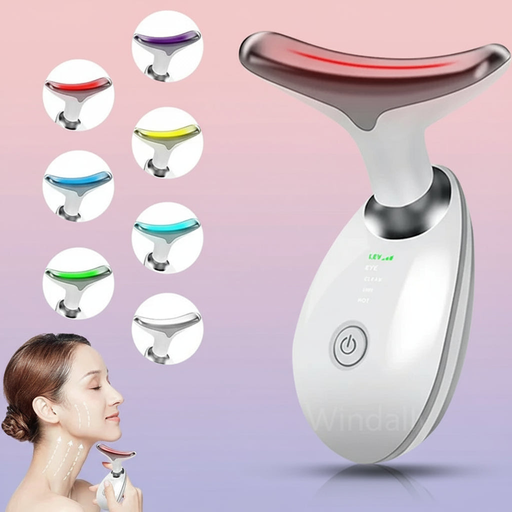 7 Colors anti Wrinkle Facial Massager Neck Face Beauty Device Skin Tighten Facial Lift Device Reduce Double Chin Skin Care Tool